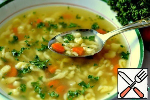 Soup on Chicken Broth " For Adults" Recipe