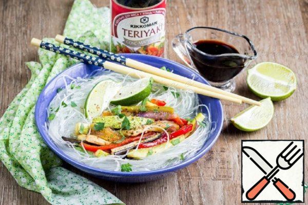 Cellophane Noodles with Fried Vegetables and Broth Recipe