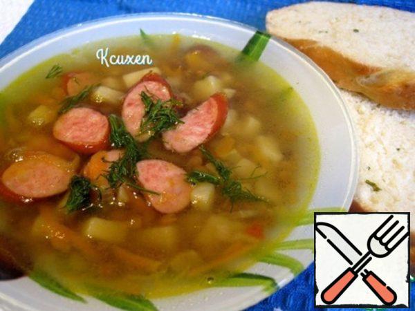 Lentils Soup with Hunting Sausages Recipe