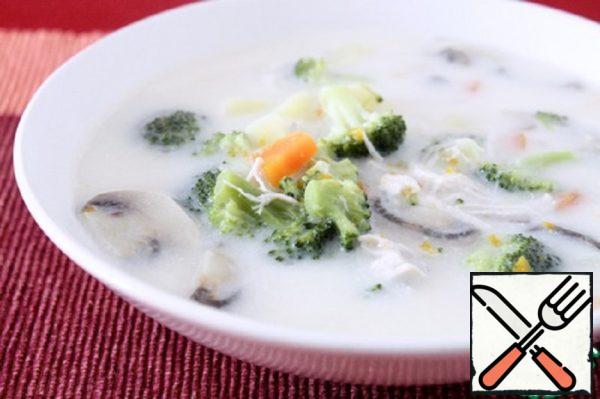 Creamy Soup with Chicken and Vegetables Recipe