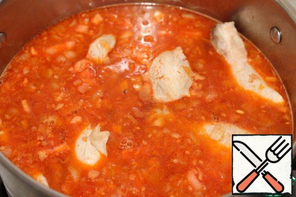Bring to a boil, reduce the heat to a minimum. Cook for 1 hour.

