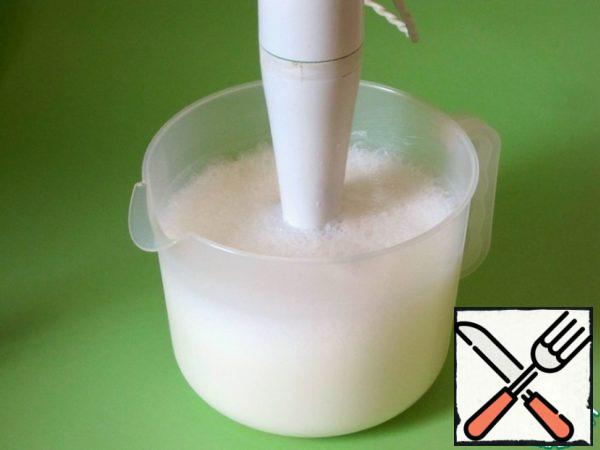 Yogurt and mineral water beat with a blender or with a mixer, add salt and pepper.