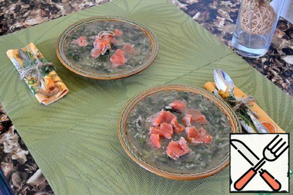 Okroshka with Beetroot Tops and Red Fish Recipe