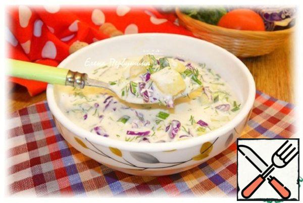 Okroshka with Red Cabbage Recipe