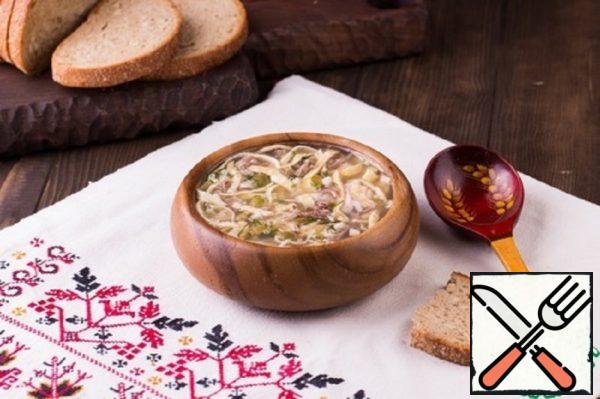 Okroshka with Egg Pancakes Recipe