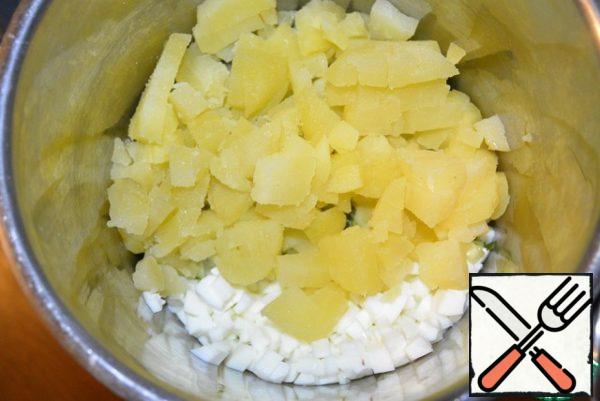 boiled potatoes and
