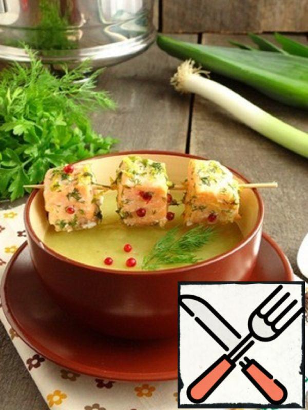 Potato Puree Soup with Salmon Recipe