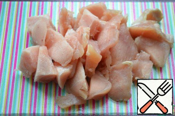 Chicken fillet cut into small pieces