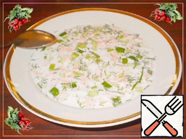 Okroshka on the Water and Sour Cream Recipe