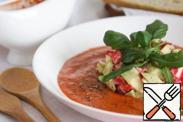 Gazpacho with Crabs and Avocado