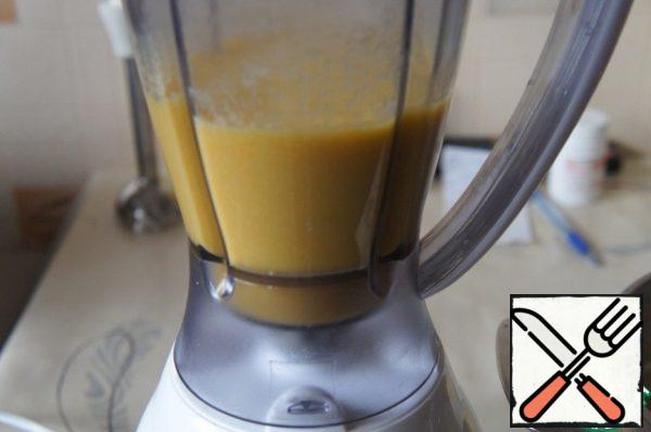 Then blender the soup until smooth velvety puree.