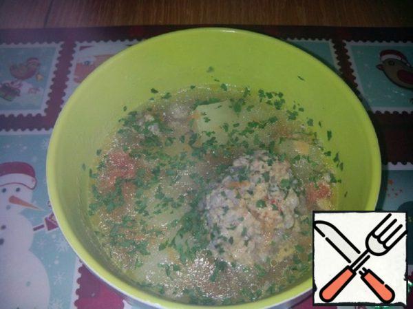 Broth with Buckwheat Meatballs Recipe