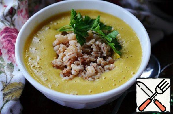 Vegetable Soup-Puree with Roasted Pearl Barley Recipe