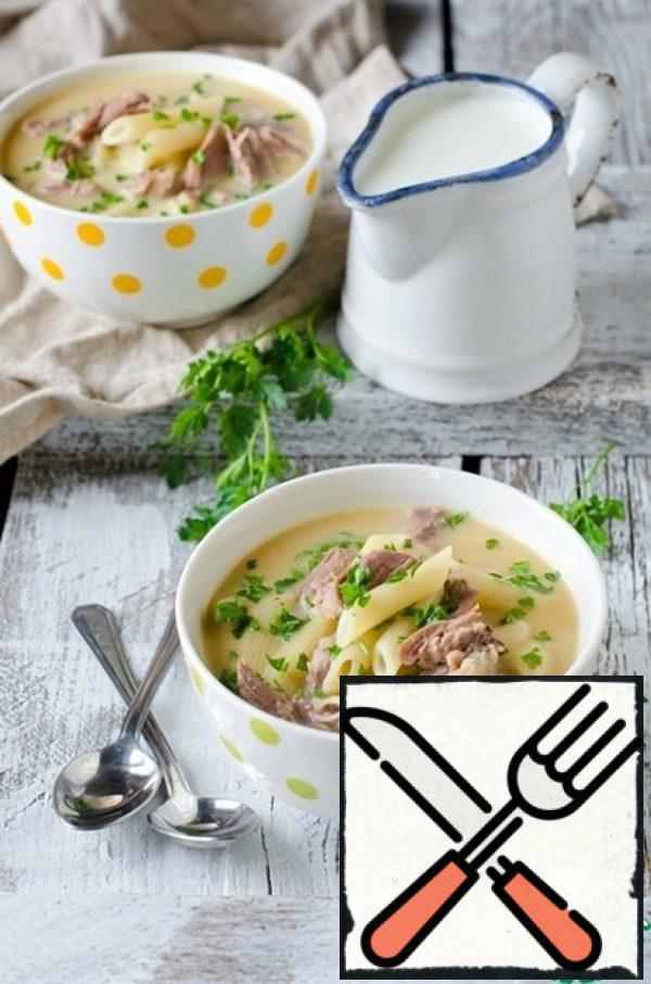 Chicken Cream Soup with Noodles Recipe