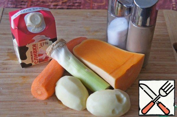 Prepare the products. The mass of vegetables is given in an already peeled form.
