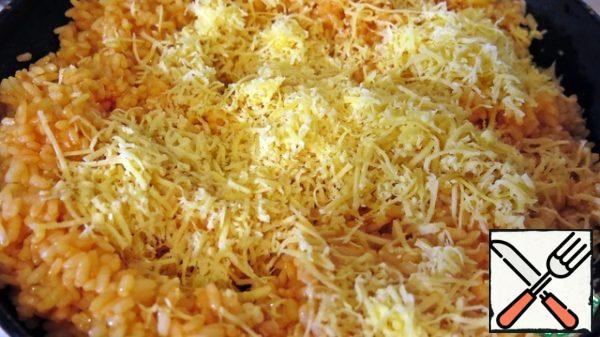 Add cheese (which you need to pre-grate on a fine grater) and mix again! Our side dish is ready! You can serve to the table!