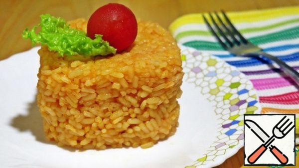 A Garnish of "Tomato Rice with Cheese" Recipe