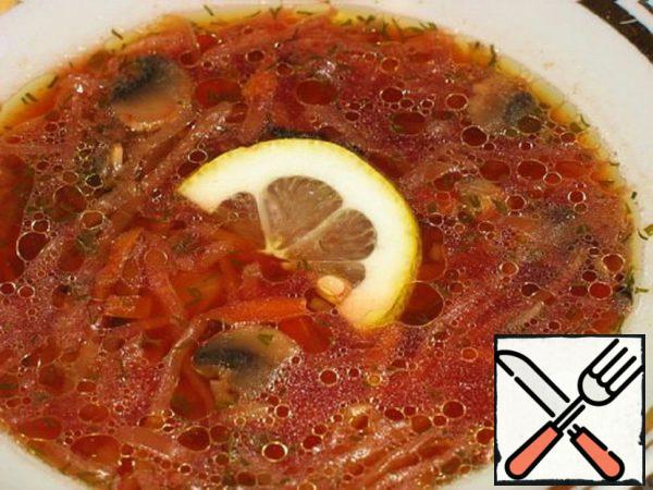 Borscht Lenten with Mushrooms Recipe