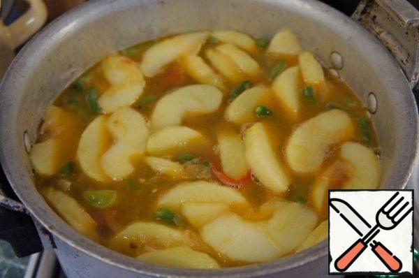 Then add the apples.