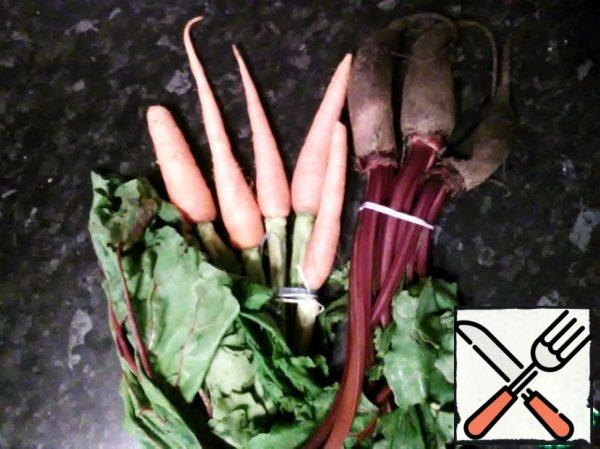 Use young vegetables. Carrots and beets to clean.