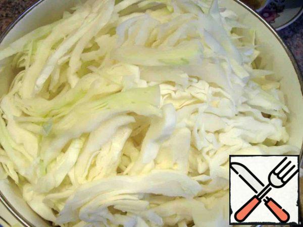 White cabbage- cut into straw.