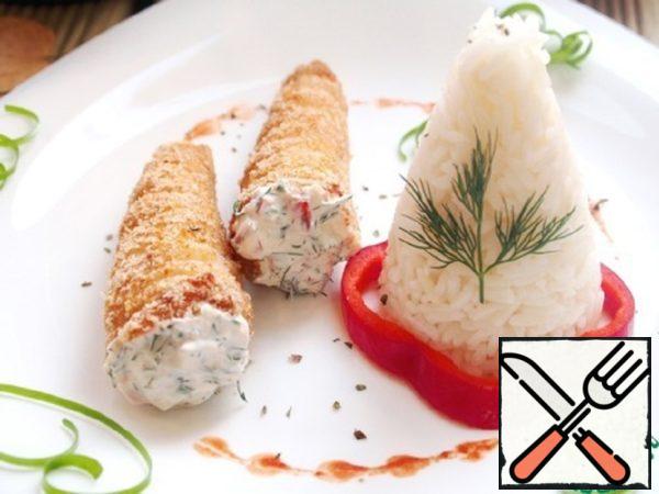 Chicken Rolls with Stuffing and Rice Recipe