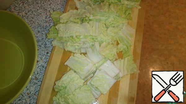 Cabbage finely chopped. 