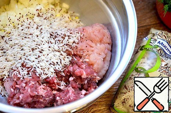 Add the washed raw Basmati quinoa mixture.
