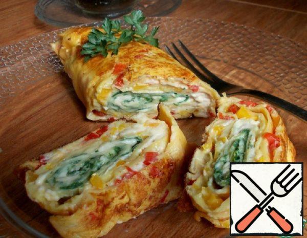 Omelet Roll with Vegetables Recipe