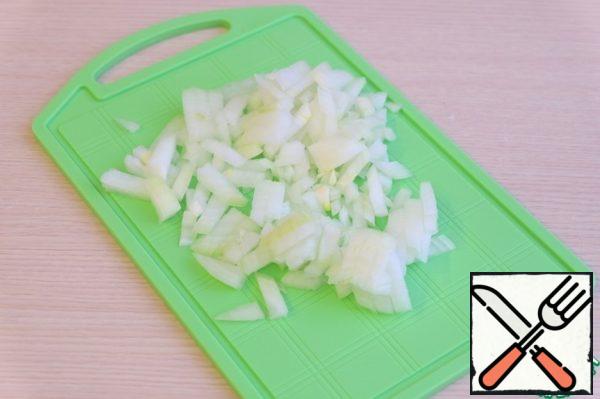 Onion chop into small cubes.