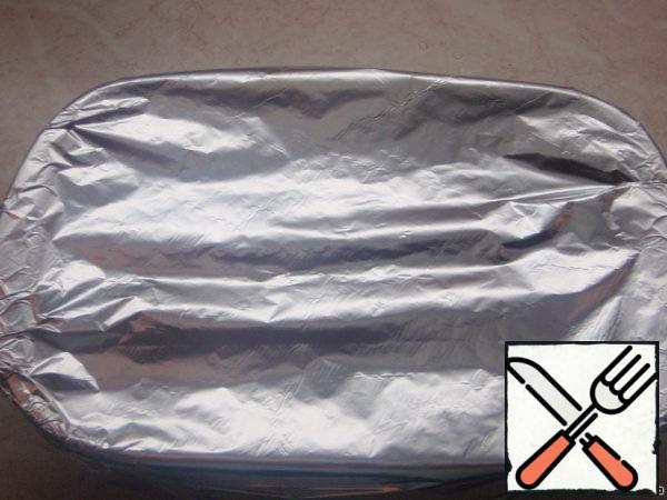 Cover with lid or foil. Send in a preheated oven at 200 degrees for 35-45 minutes or until the rice is ready.