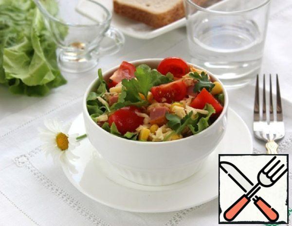 Salad with Ham, Corn and Cheese Recipe