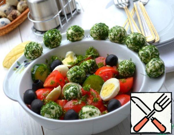 Vegetable Salad with Cheese Balls Recipe