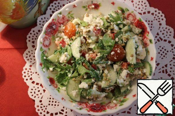 To interfere. Salt, butter - to taste.
Spread in portions, decorate with dill greens.