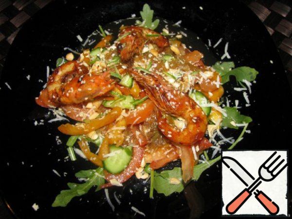 Salad with Shrimps "Burning Sea"Recipe