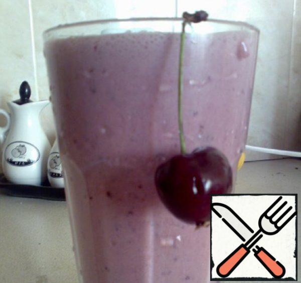 Milk Cocktail with Cherries Recipe