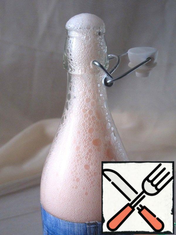 Open carefully, kvass foams strongly.