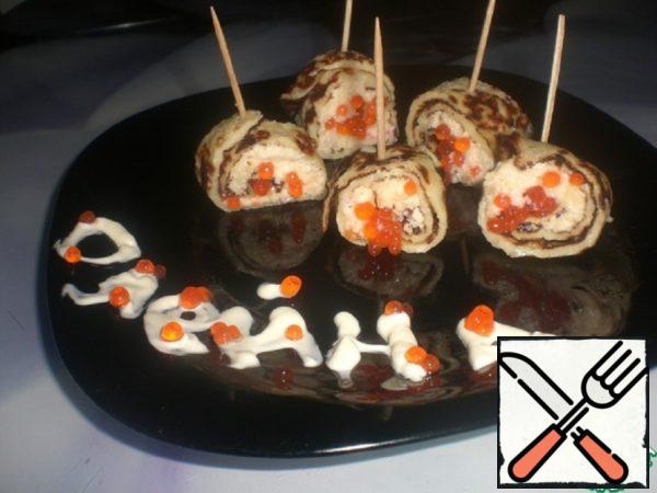 Pancake Canapes with Crab Cream Recipe