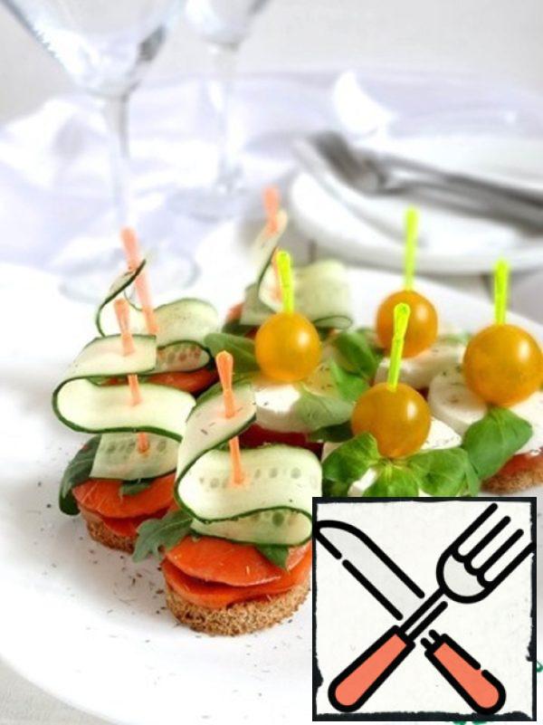 Goat Cheese Canapes and Salmon Canapes Recipe