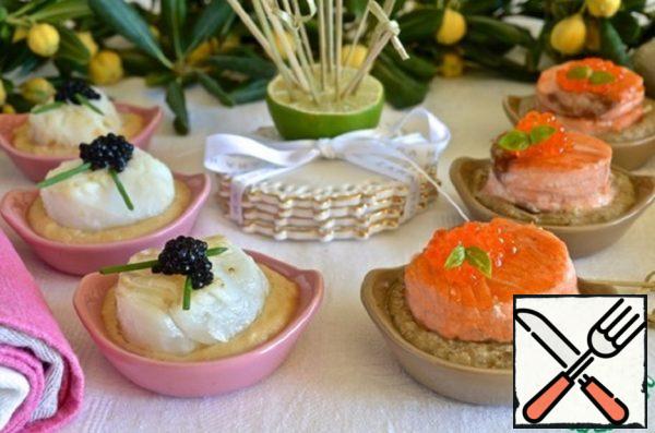 Fish Canapes with Sauces Recipe