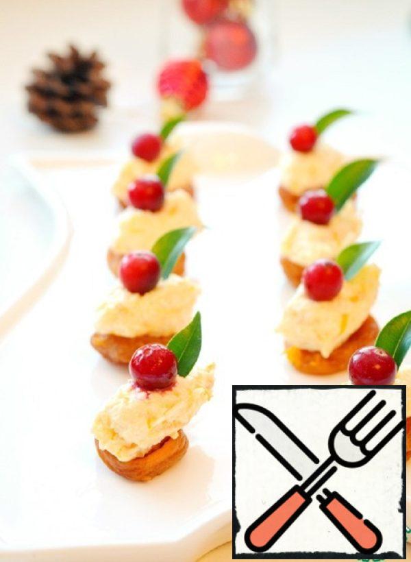 Cheese Canapes with Dried Apricots Recipe