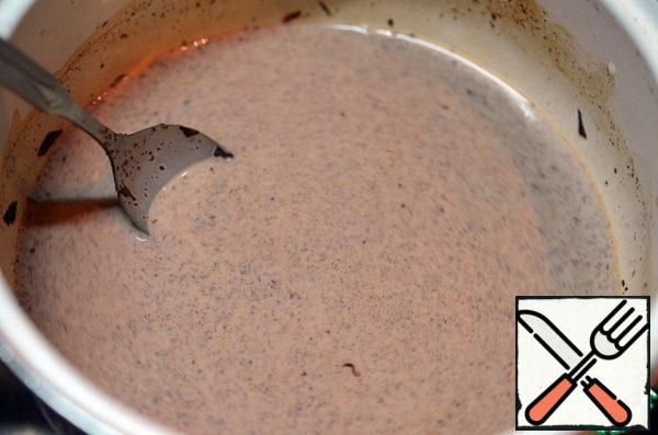 Stir constantly until the chocolate melts.
