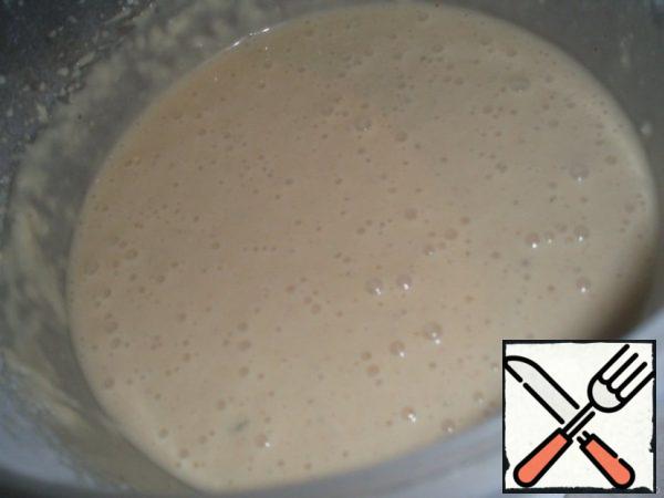 From flour, eggs, milk do liquid dough.
Add your favorite seasonings.
