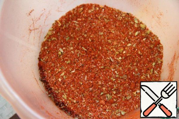 Prepare a mixture of spices to coat the cutlets.