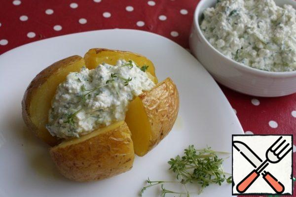 Boil or bake the potatoes and serve with a grate.