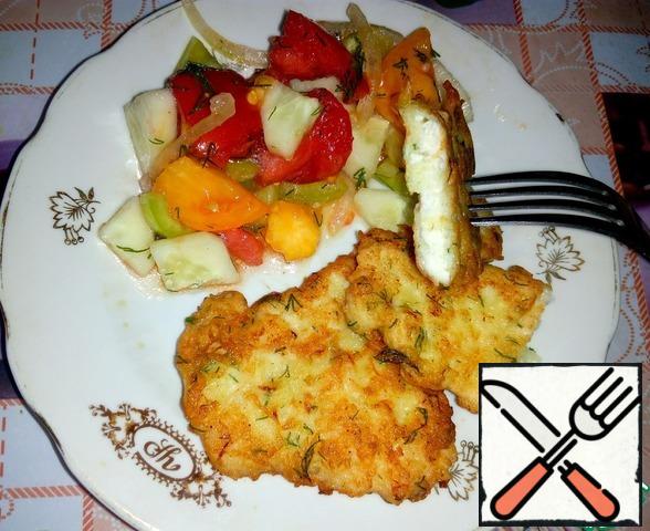 Thanks to the unusual potato batter chicken chops are very satisfying. All that is required for this dish is a light vegetable salad.