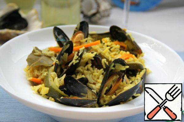 Admire how the shells unfold in this wonderful Mediterranean "pilaf"!!