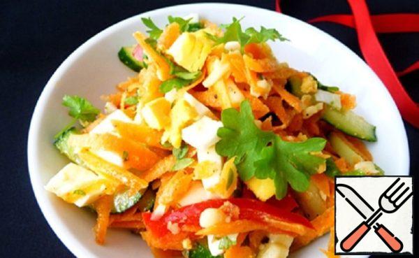 Carrot Salad with Cucumber, Sweet Pepper  Recipe