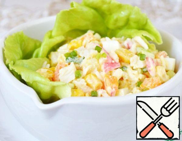 Salad with Crab Sticks and Carrots Recipe