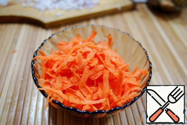 Carrot grateon a grater.